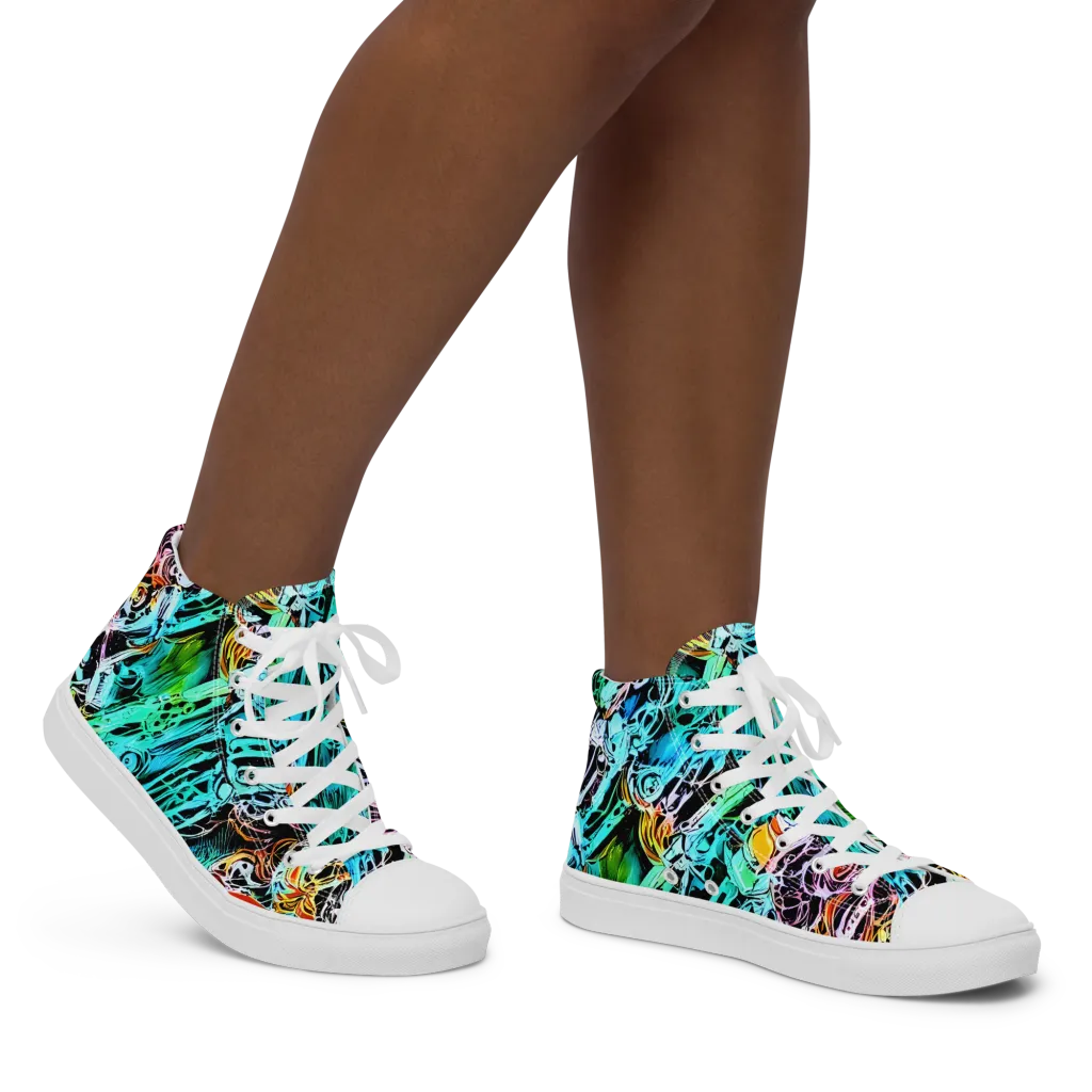 Color After Dark on Women's High Top Canvas Shoes — Right