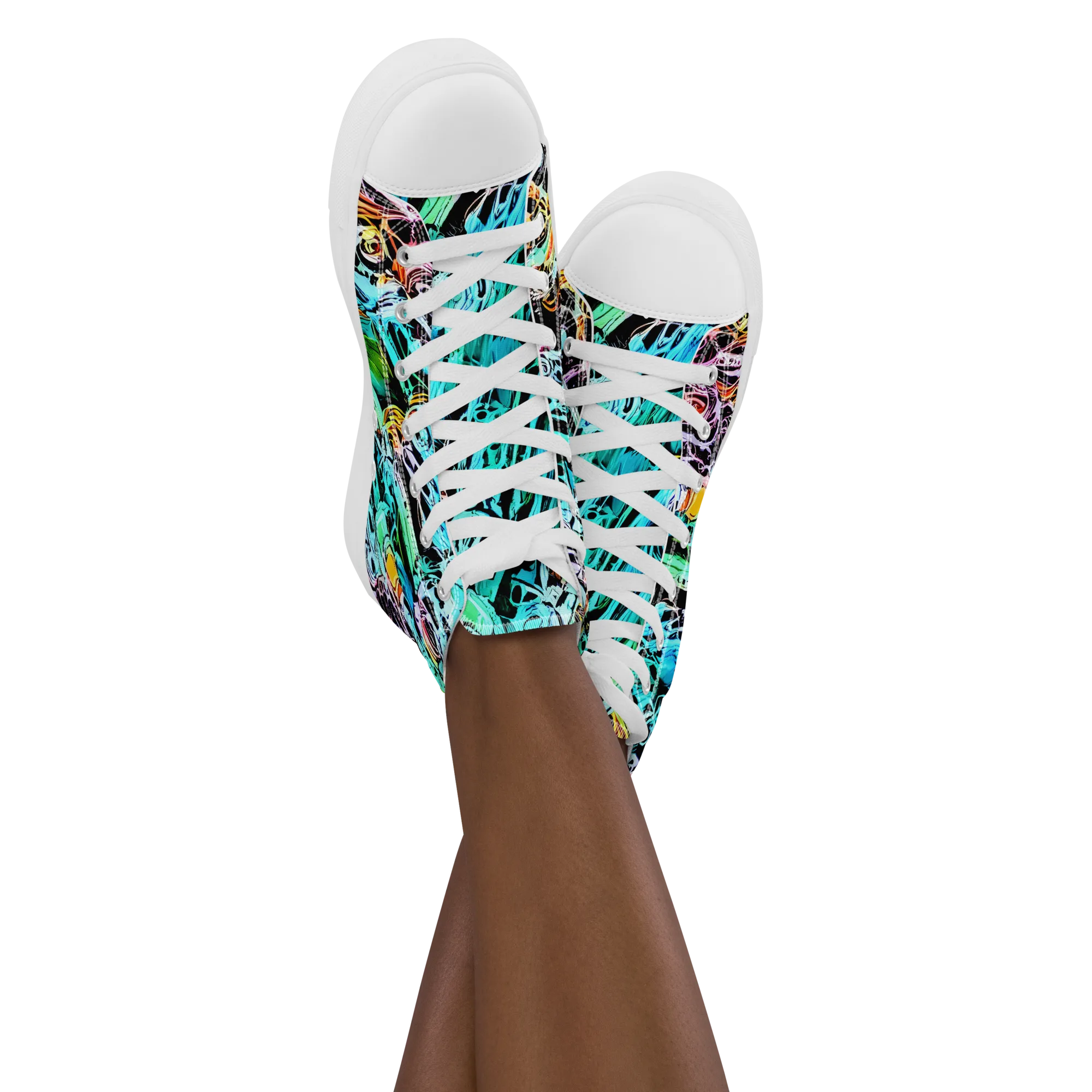 Color After Dark on Women's High Top Canvas Shoes — Front