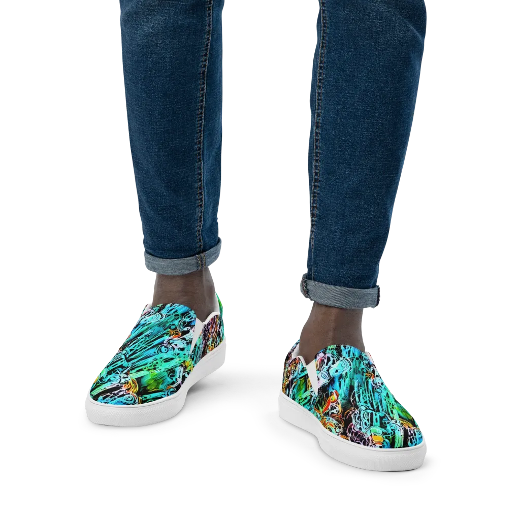 Color After Dark on Men's Slip-On Canvas Shoes — Front