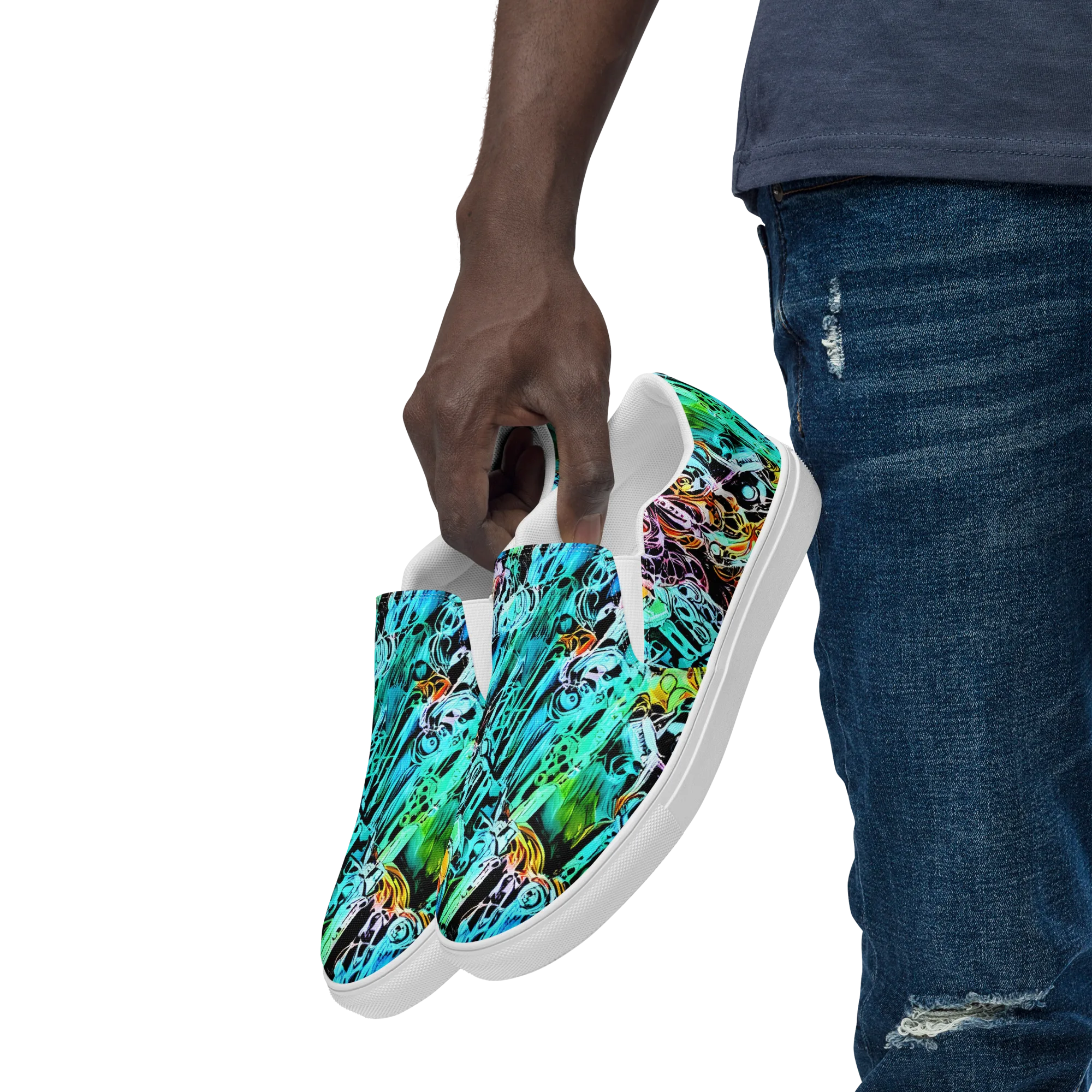 Color After Dark on Men's Slip-On Canvas Shoes — Left Front
