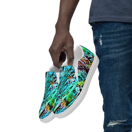 Color After Dark on a Men's Slip-On Canvas Shoes