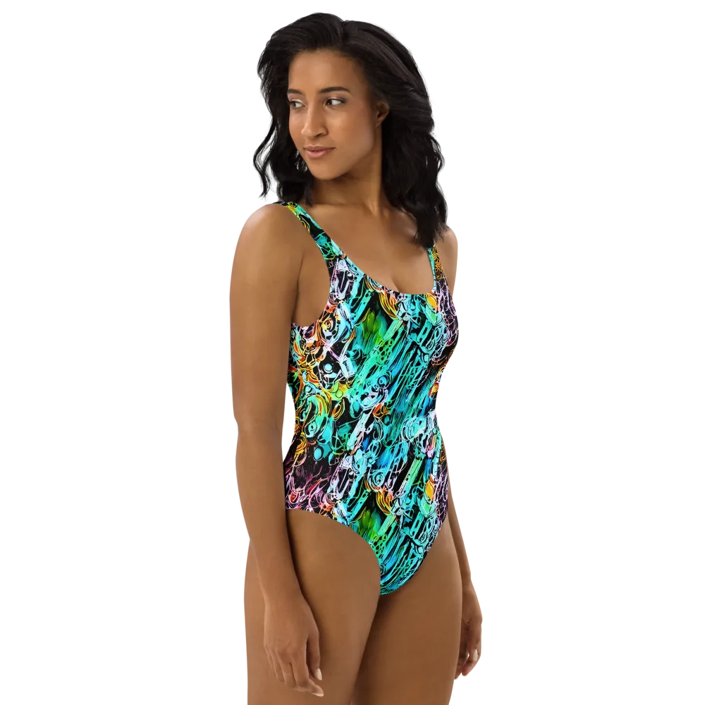 Color After Dark on One-Piece Swimsuit — Right