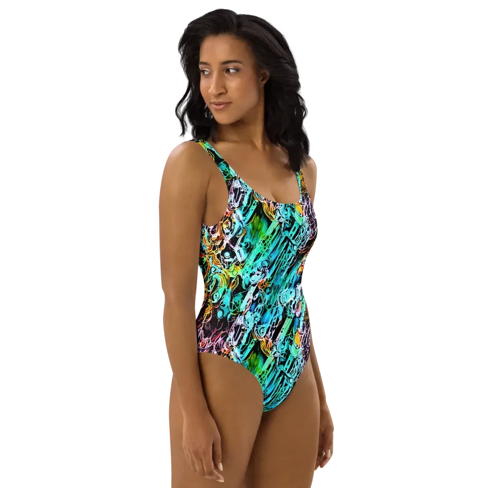 Color After Dark on One-Piece Swimsuit — Right
