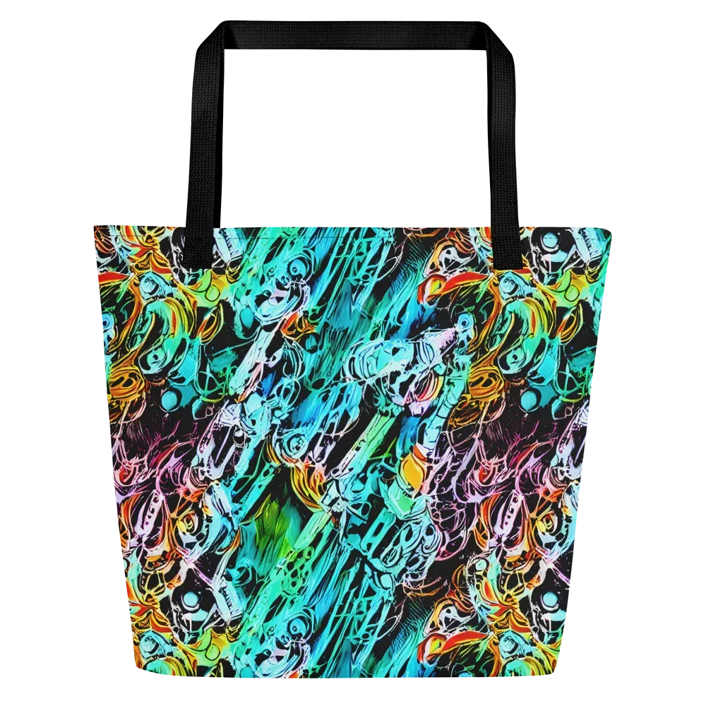 Color After Dark on Large Tote Bag W/ Pocket — Front