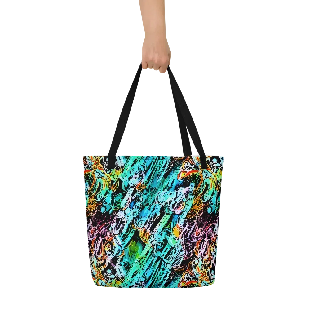 Color After Dark on Large Tote Bag W/ Pocket — Front