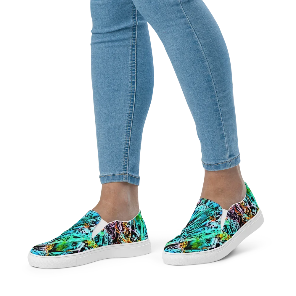 Color After Dark on Women's Slip-On Canvas Shoes — Front