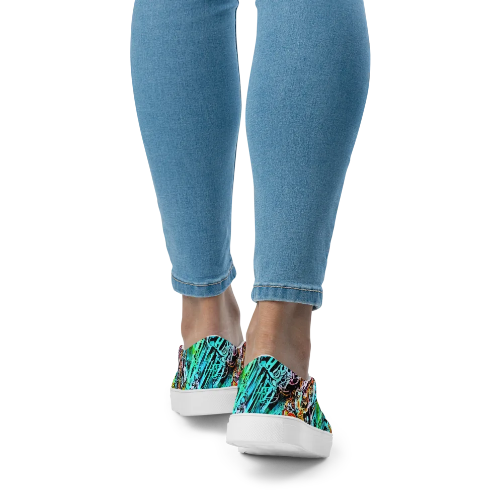 Color After Dark on Women's Slip-On Canvas Shoes — Back