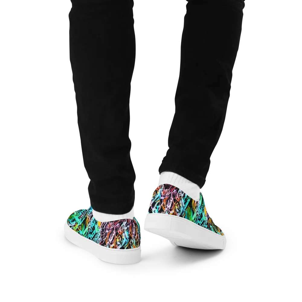 Color After Dark on Men's Lace-Up Canvas Shoes — Back