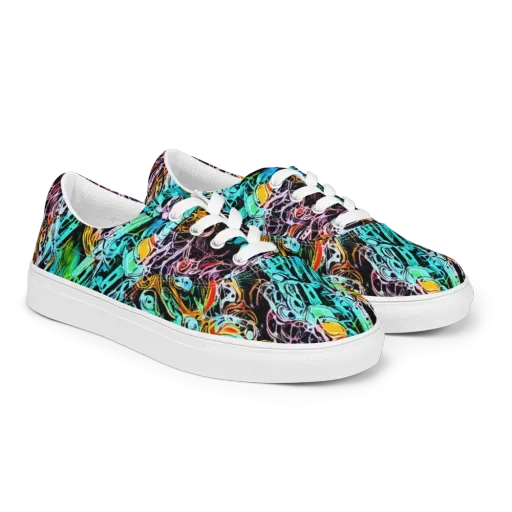 Color After Dark on a Men's Lace-Up Canvas Shoes