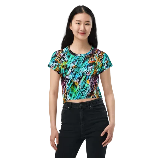 Color After Dark on a Crop Tee