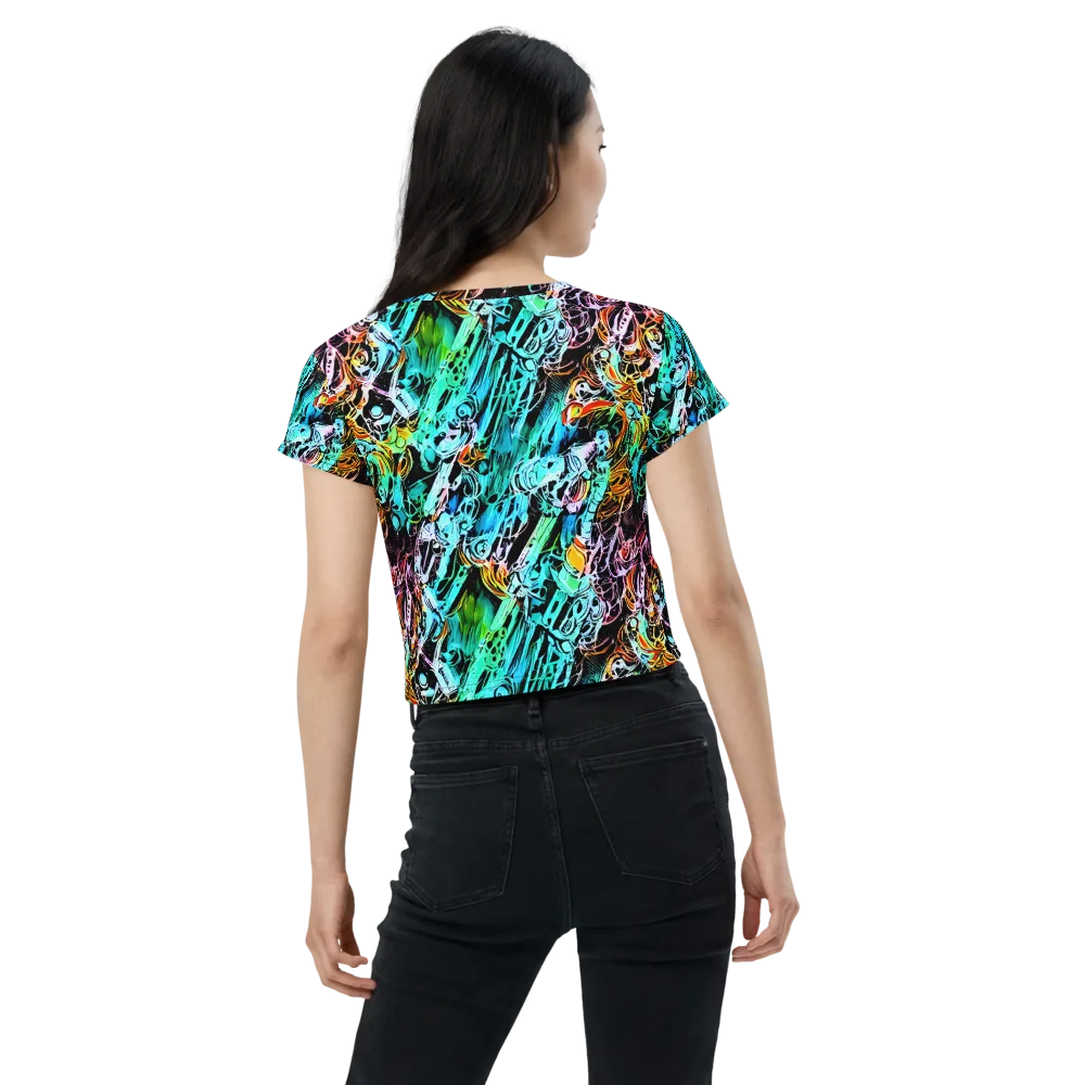 Color After Dark on Crop Tee — Back