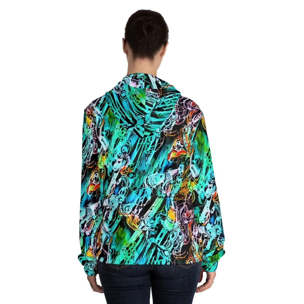 Color After Dark on Women's Full-Zip Hoodie — Back On Person
