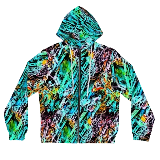 Color After Dark on a Women's Full-Zip Hoodie