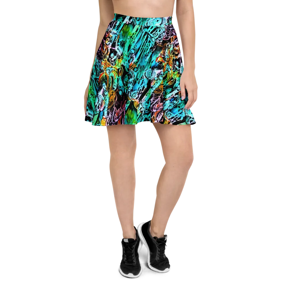 Color After Dark on Skater Skirt — Front