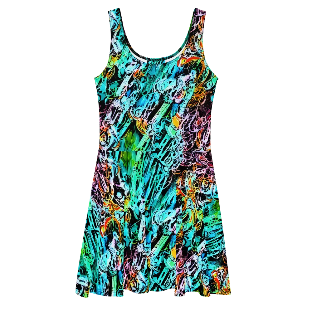 Color After Dark on Skater Dress — Front