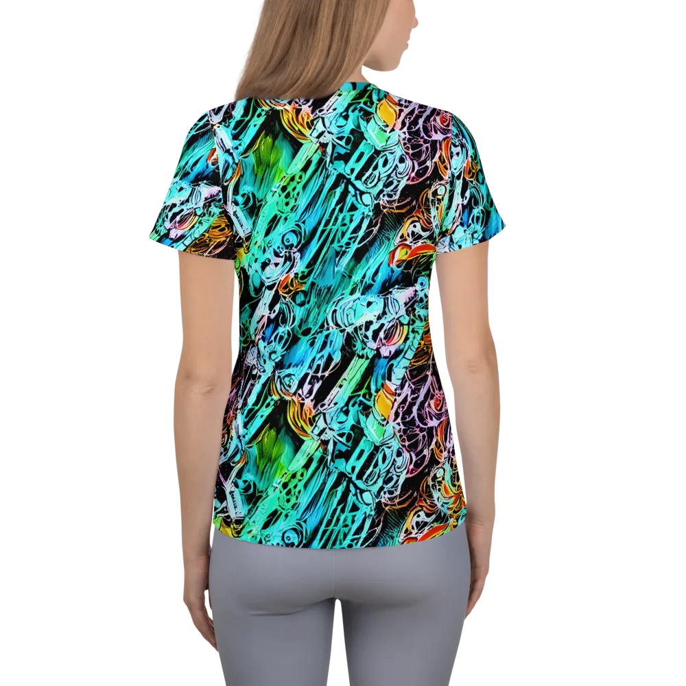 Color After Dark on Women's Athletic T-Shirt — Back