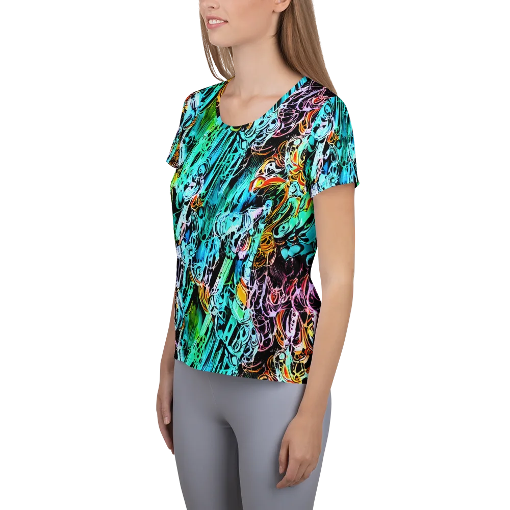Color After Dark on Women's Athletic T-Shirt — Left
