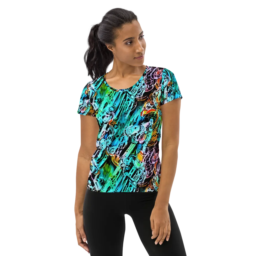 Color After Dark on Women's Athletic T-Shirt — Front