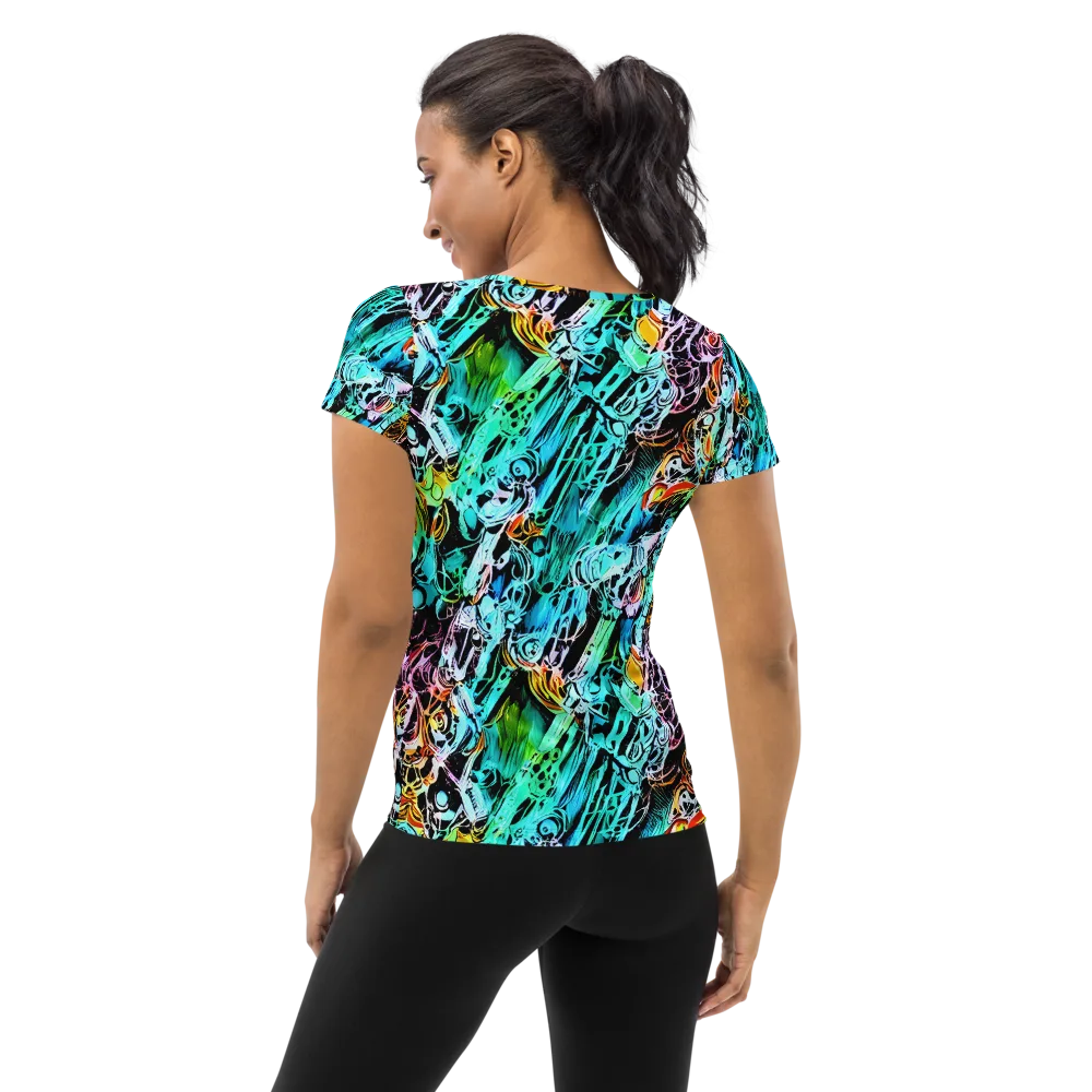 Color After Dark on Women's Athletic T-Shirt — Back