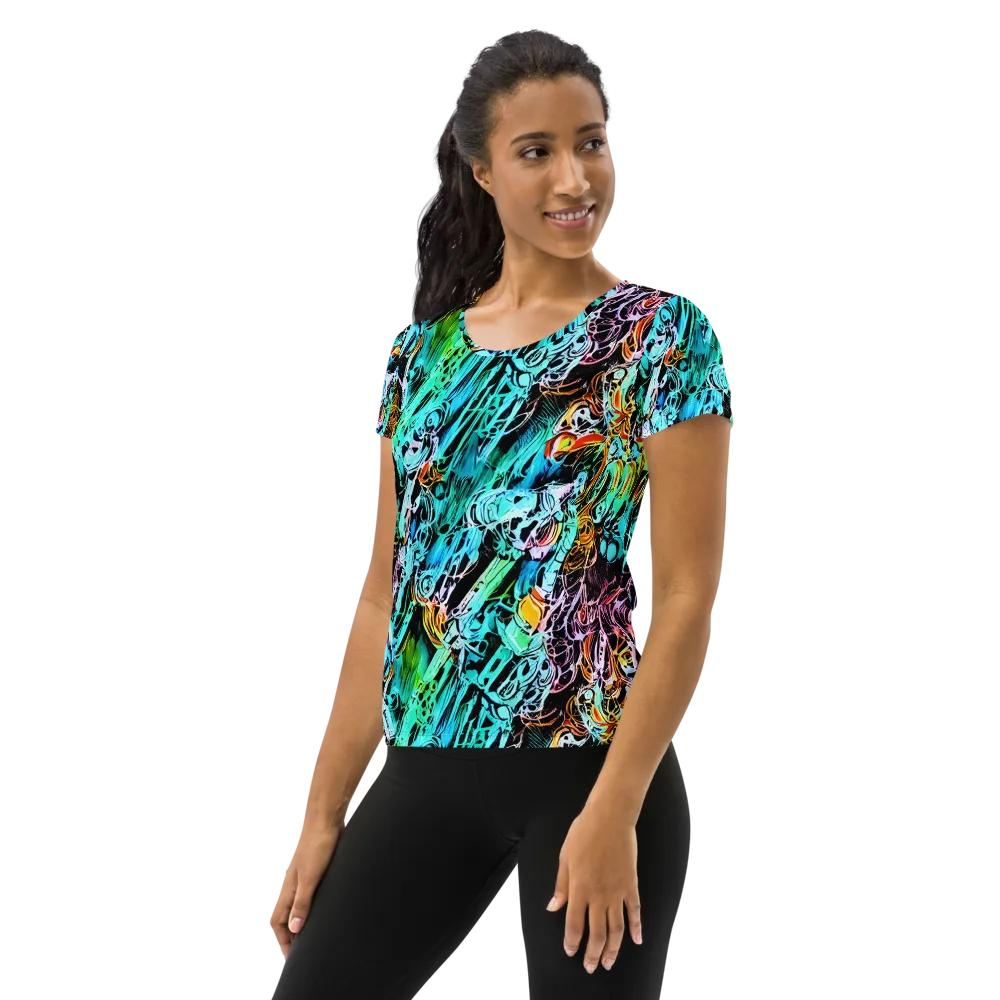 Color After Dark on Women's Athletic T-Shirt — Left