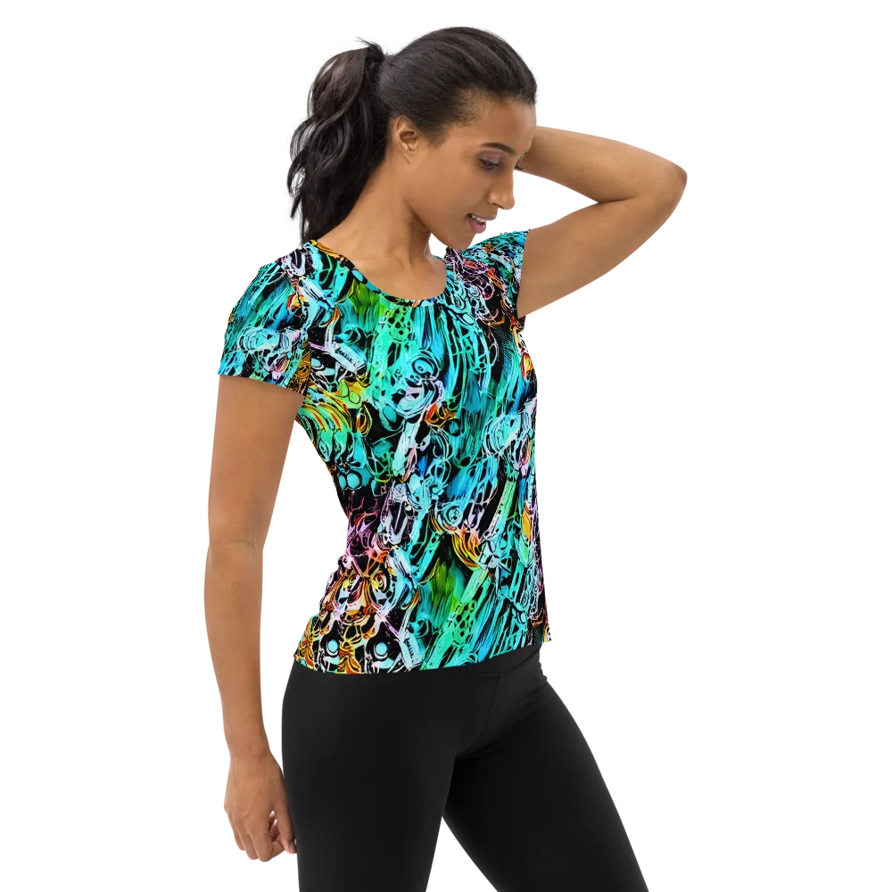 Color After Dark on Women's Athletic T-Shirt — Right