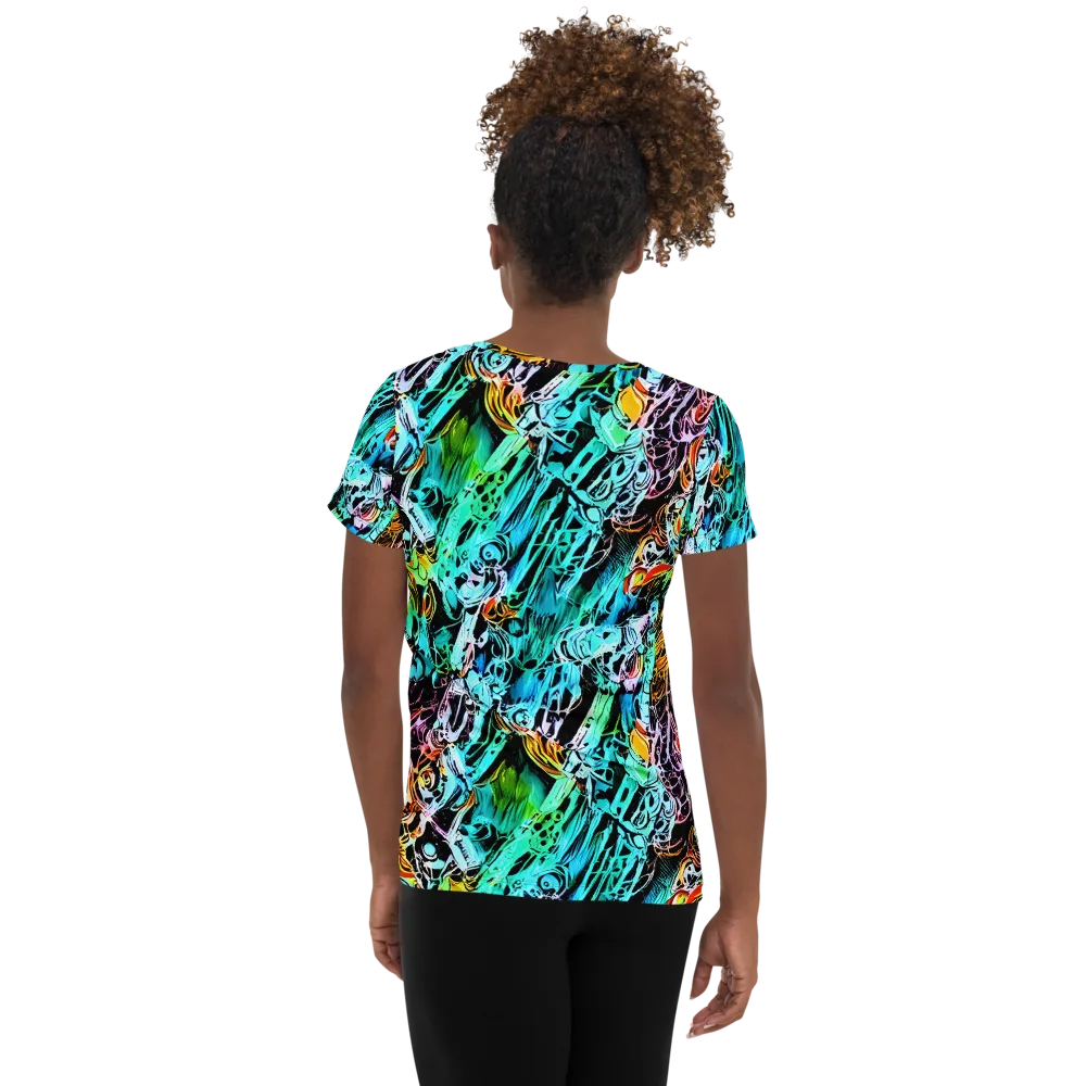 Color After Dark on Women's Athletic T-Shirt — Back