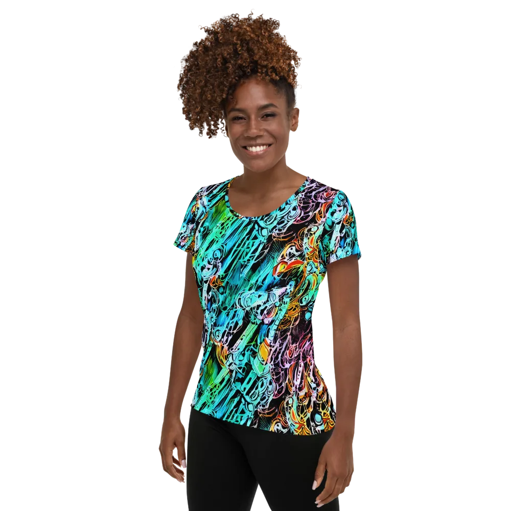 Color After Dark on Women's Athletic T-Shirt — Left