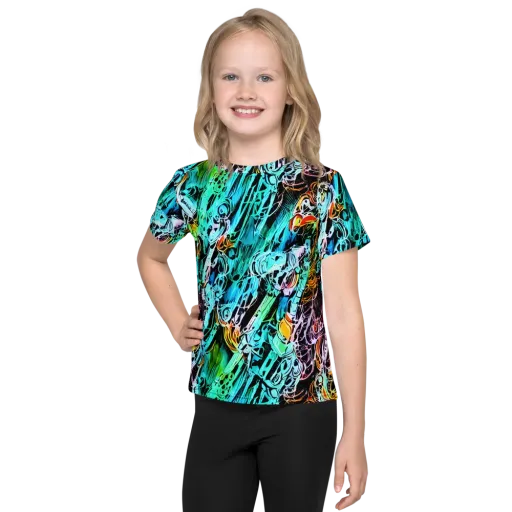 Color After Dark on a Kids Crew Neck T-Shirt