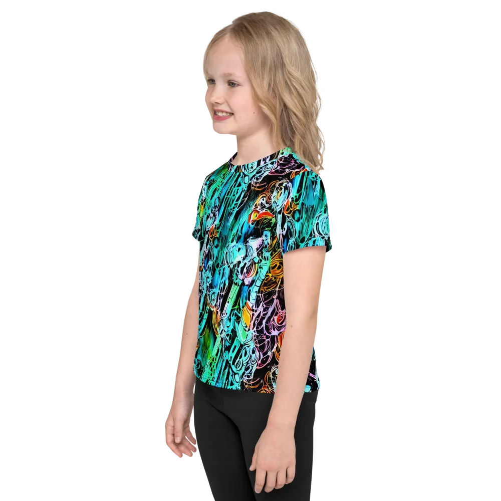 Color After Dark on Kids Crew Neck T-Shirt — Left