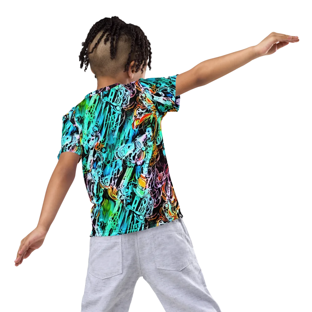 Color After Dark on Kids Crew Neck T-Shirt — Back