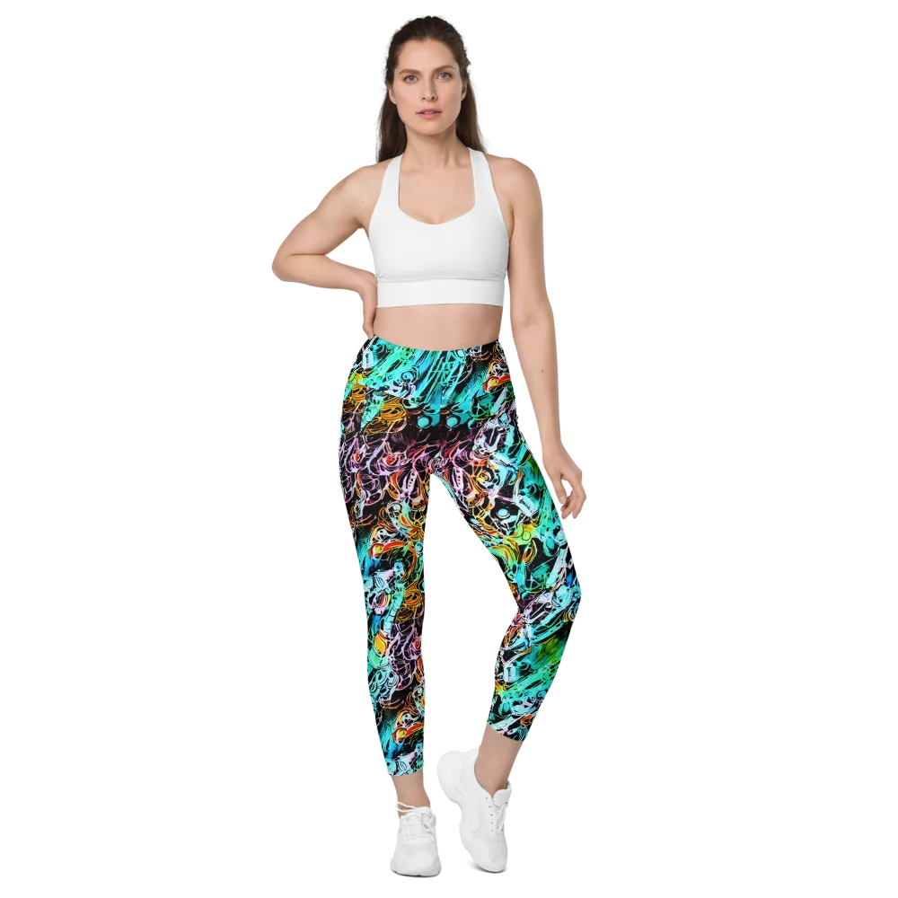 Color After Dark on Leggings with Pockets — Front