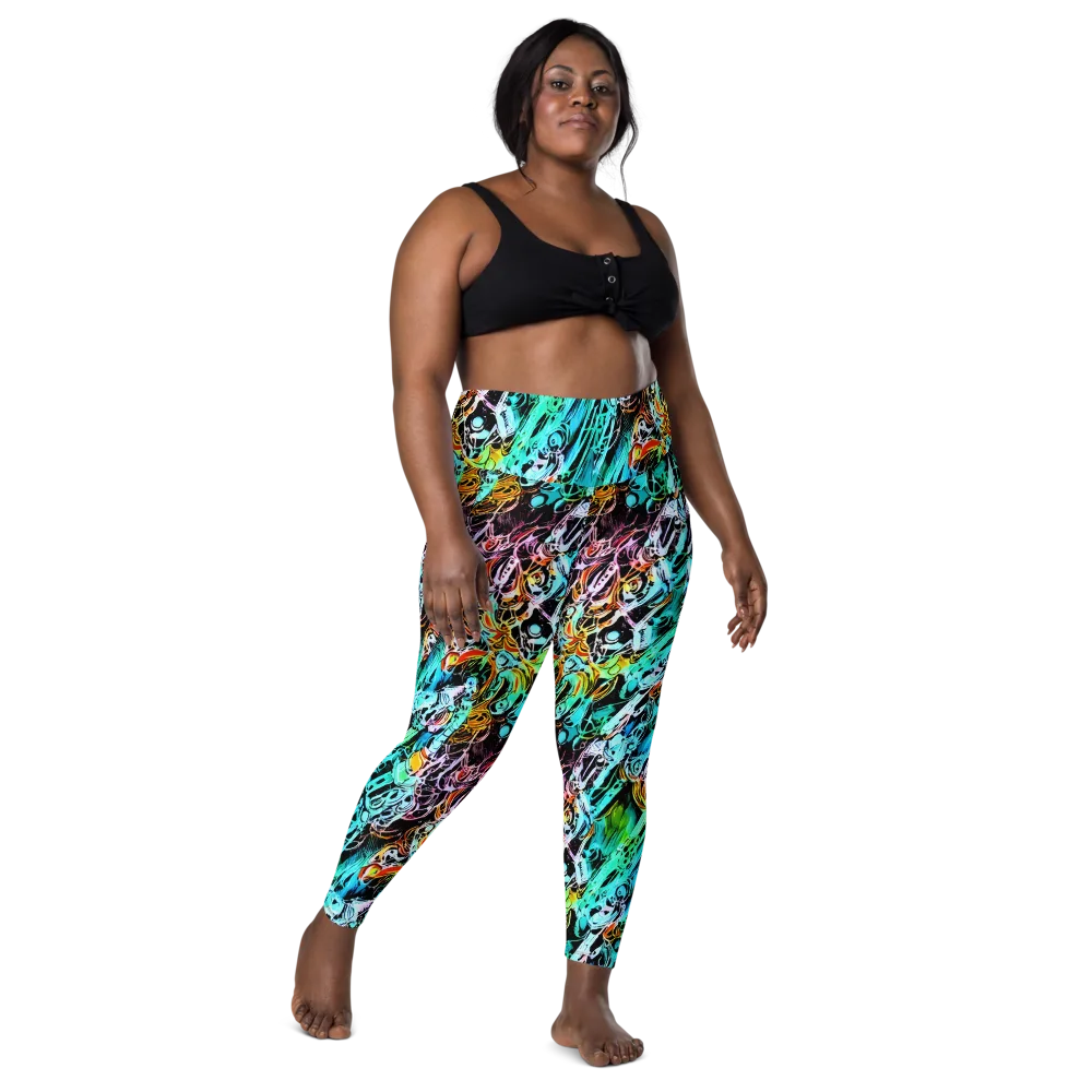 Color After Dark on Leggings with Pockets — Front