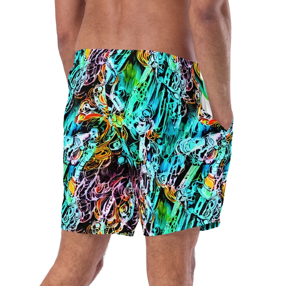 Color After Dark on Swim Trunks — Right Back