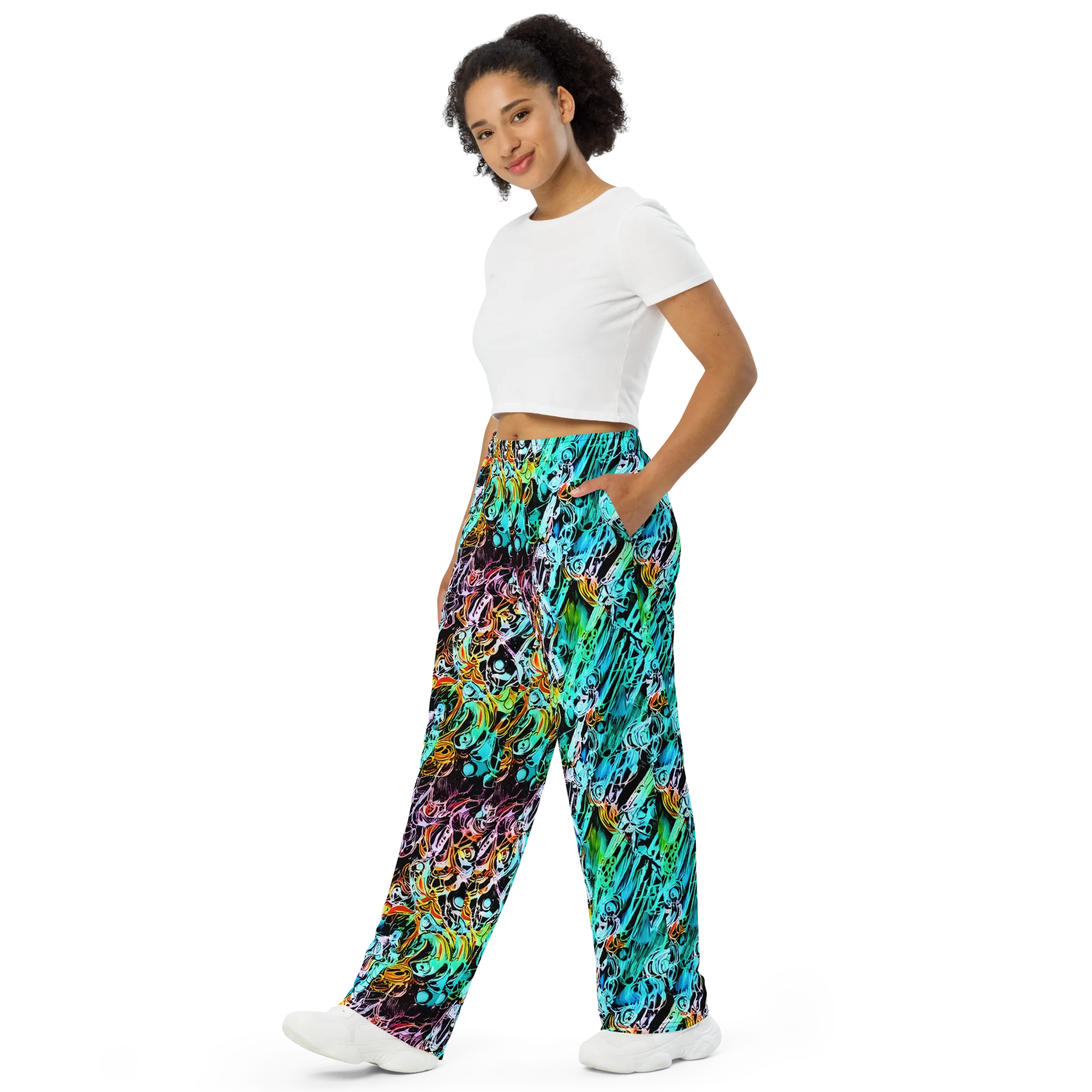 Color After Dark on Wide-Leg Pants — Left Front