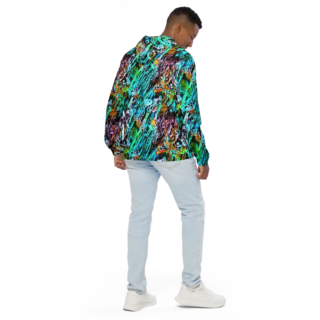Color After Dark on Men's Windbreaker — Back
