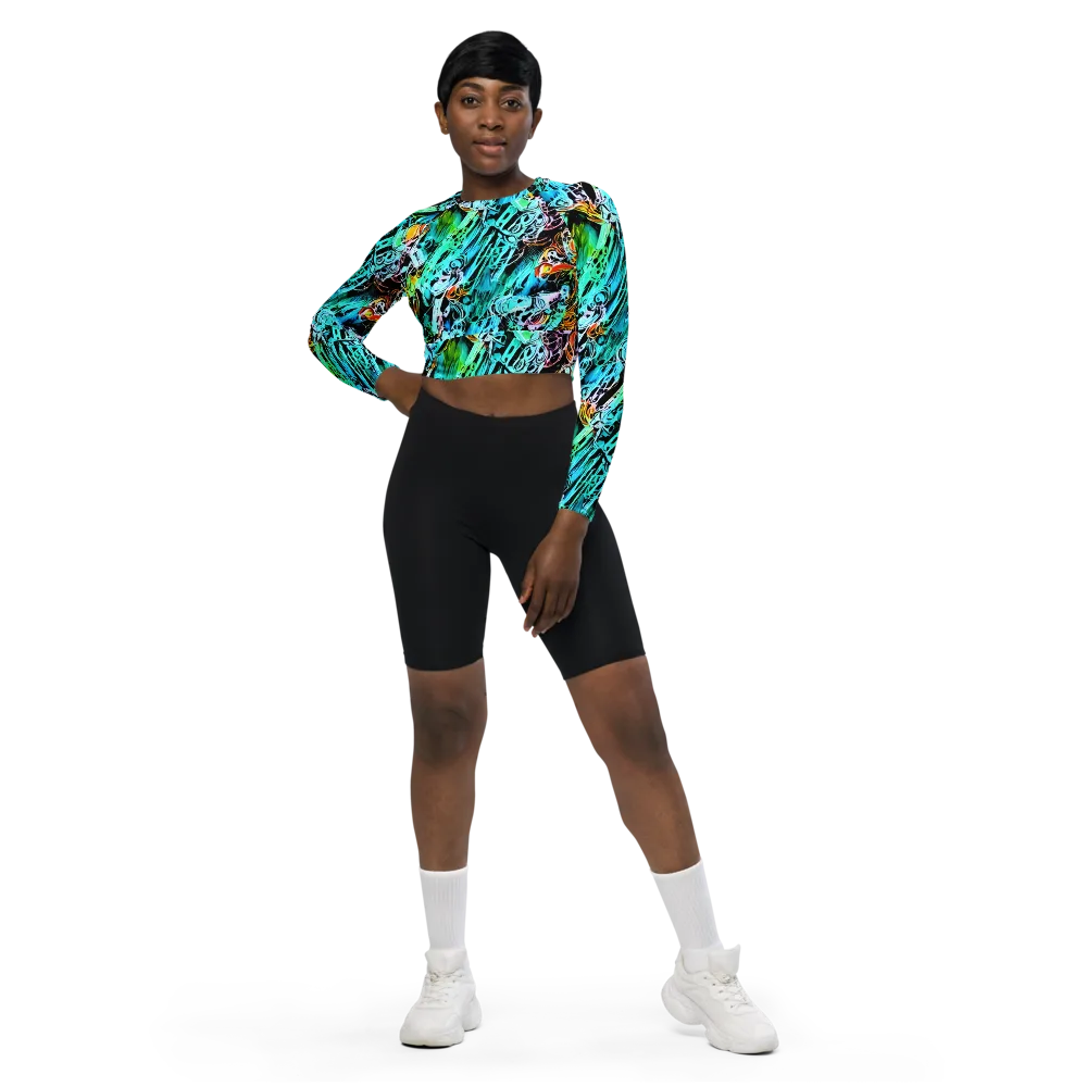 Color After Dark on Long Sleeve Crop Top — Front
