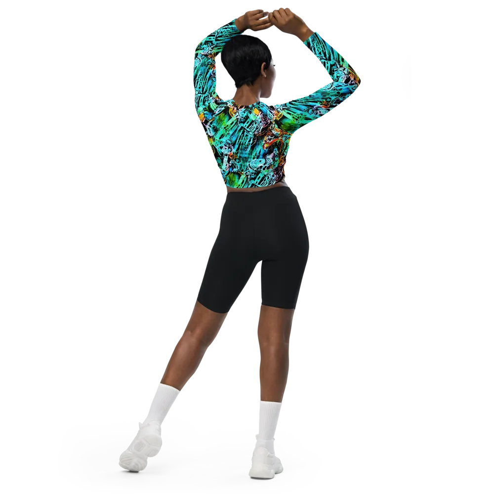 Color After Dark on Long Sleeve Crop Top — Back