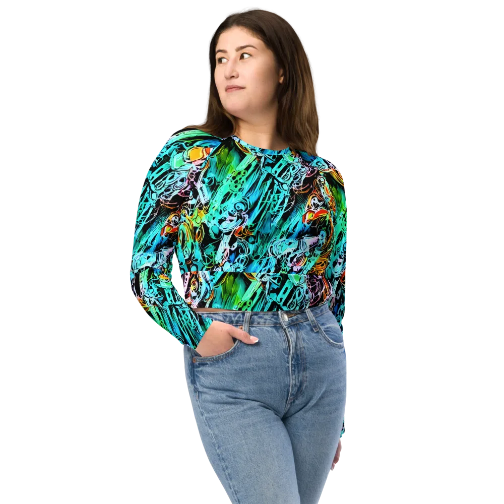 Color After Dark on Long Sleeve Crop Top — Front