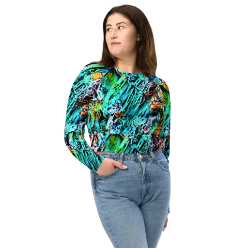 Color After Dark on a Long Sleeve Crop Top