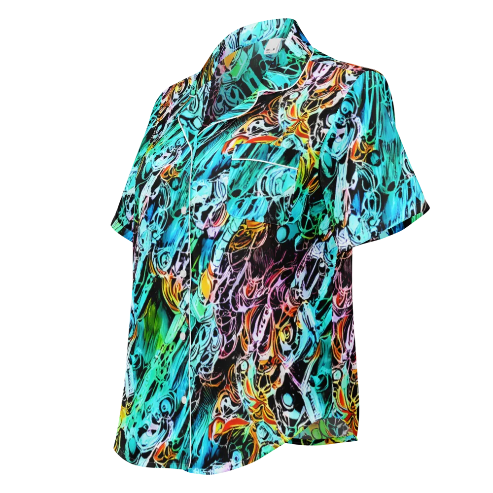 Color After Dark on Women's Short Sleeve Pajama Top — Left Front