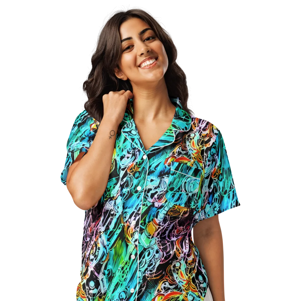 Color After Dark on Women's Short Sleeve Pajama Top — Front