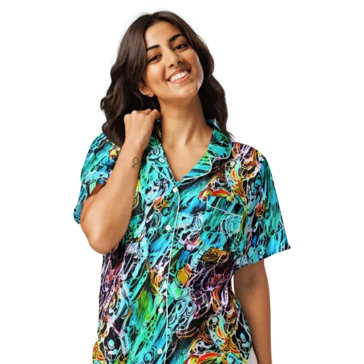 Color After Dark on a Women's Short Sleeve Pajama Top