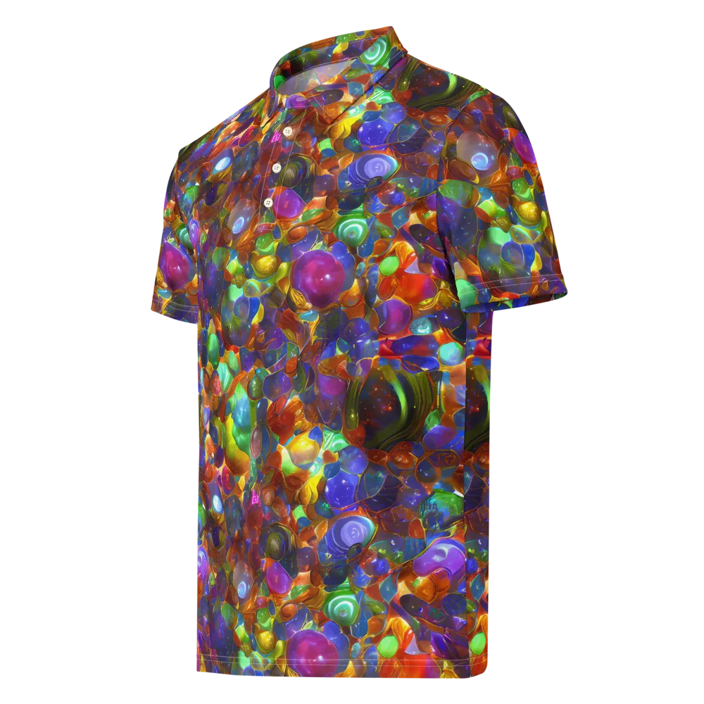 Prismatic Pebble Riot on Men's Slim Fit Polo Shirt — Left Front