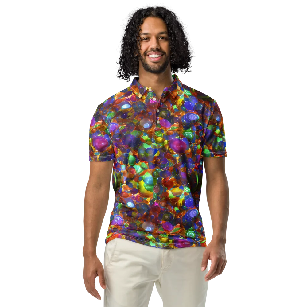 Prismatic Pebble Riot on Men's Slim Fit Polo Shirt — Front