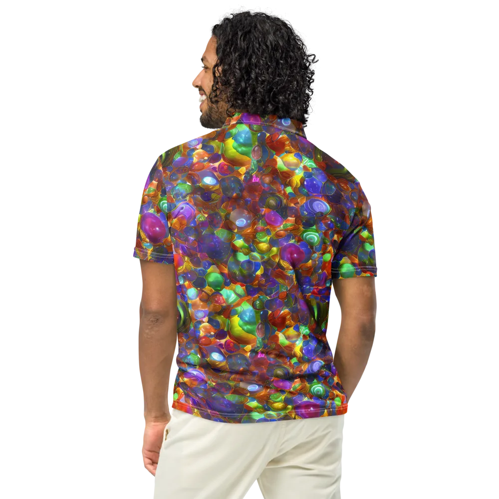 Prismatic Pebble Riot on Men's Slim Fit Polo Shirt — Back