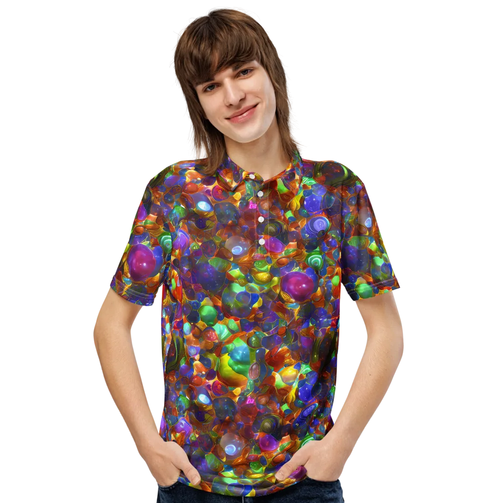 Prismatic Pebble Riot on Men's Slim Fit Polo Shirt — Front