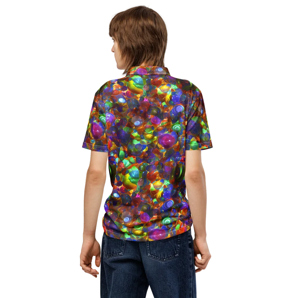 Prismatic Pebble Riot on Men's Slim Fit Polo Shirt — Back
