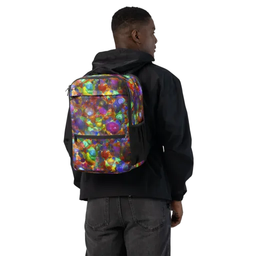Prismatic Pebble Riot on a Utility Backpack
