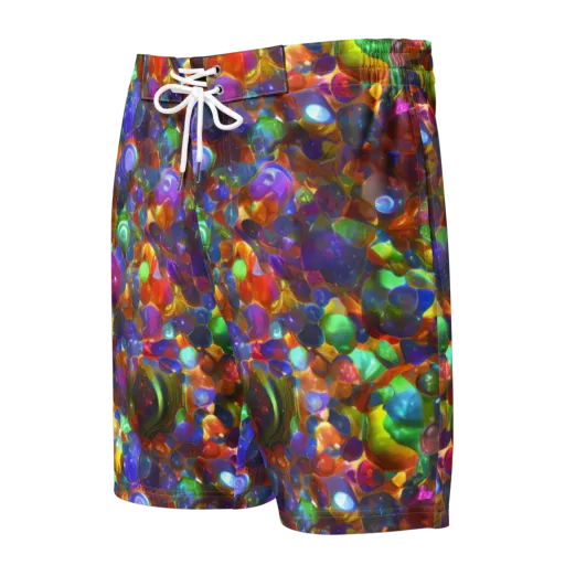 Prismatic Pebble Riot on a Men's Board Shorts