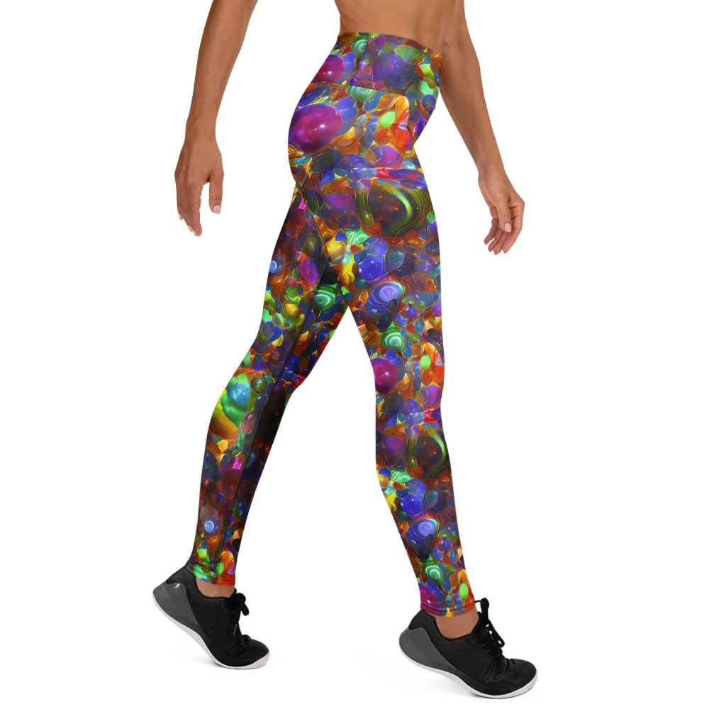 Prismatic Pebble Riot on Yoga Leggings — Right